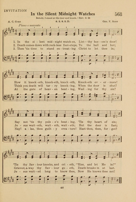 Church Hymnal, Mennonite: a collection of hymns and sacred songs suitable for use in public worship, worship in the home, and all general occasions (1st ed. ) [with Deutscher Anhang] page 437