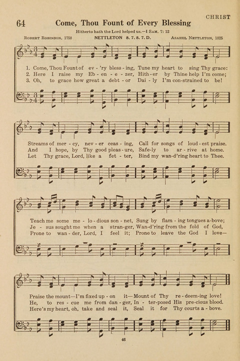 Church Hymnal, Mennonite: a collection of hymns and sacred songs suitable for use in public worship, worship in the home, and all general occasions (1st ed. ) [with Deutscher Anhang] page 46