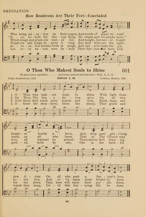 Church Hymnal, Mennonite: a collection of hymns and sacred songs suitable for use in public worship, worship in the home, and all general occasions (1st ed. ) [with Deutscher Anhang] page 461