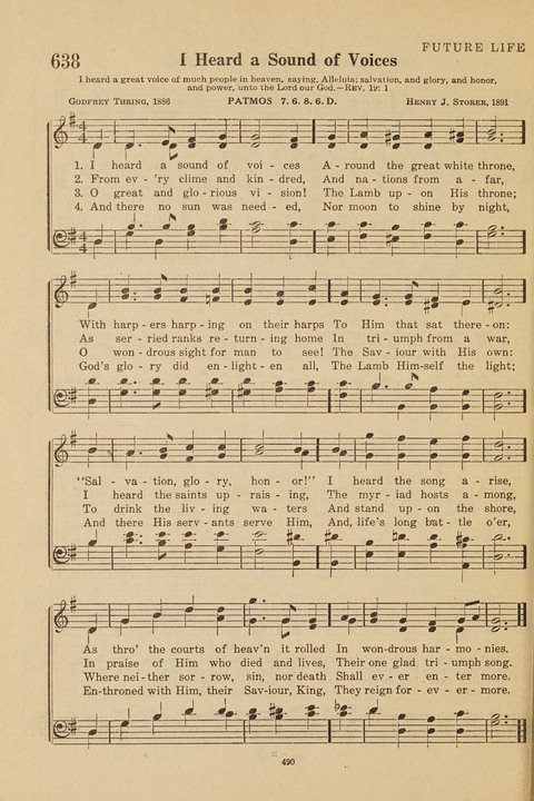 Church Hymnal, Mennonite: a collection of hymns and sacred songs suitable for use in public worship, worship in the home, and all general occasions (1st ed. ) [with Deutscher Anhang] page 490