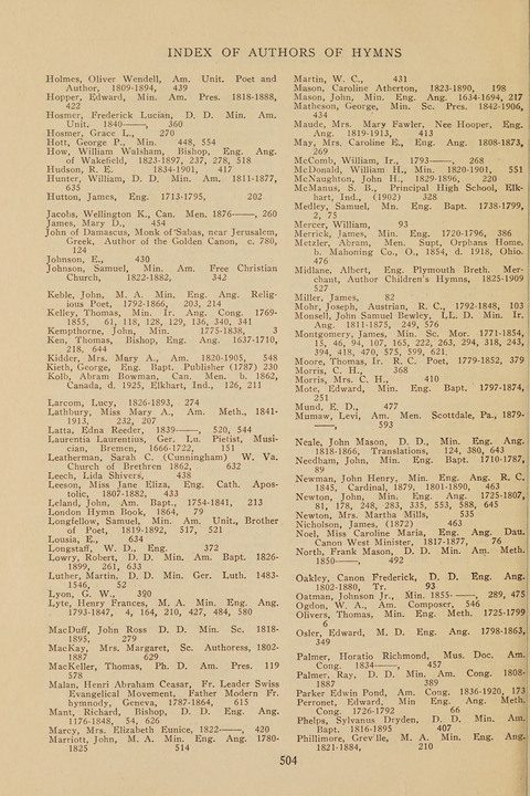 Church Hymnal, Mennonite: a collection of hymns and sacred songs suitable for use in public worship, worship in the home, and all general occasions (1st ed. ) [with Deutscher Anhang] page 504