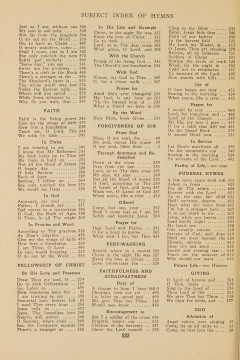 Church Hymnal, Mennonite: a collection of hymns and sacred songs suitable for use in public worship, worship in the home, and all general occasions (1st ed. ) [with Deutscher Anhang] page 522