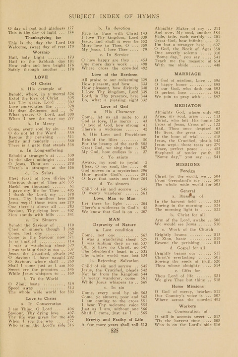 Church Hymnal, Mennonite: a collection of hymns and sacred songs suitable for use in public worship, worship in the home, and all general occasions (1st ed. ) [with Deutscher Anhang] page 525