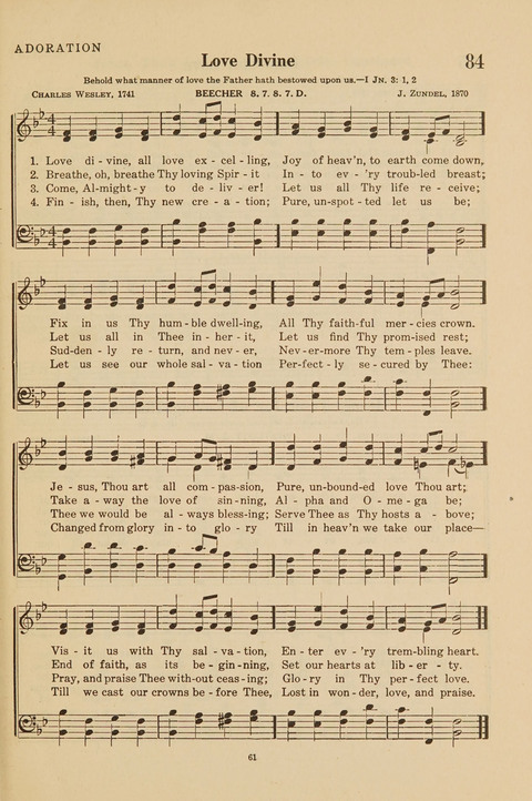 Church Hymnal, Mennonite: a collection of hymns and sacred songs suitable for use in public worship, worship in the home, and all general occasions (1st ed. ) [with Deutscher Anhang] page 61