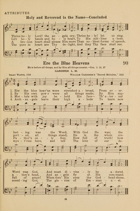 Church Hymnal, Mennonite: a collection of hymns and sacred songs suitable for use in public worship, worship in the home, and all general occasions (1st ed. ) [with Deutscher Anhang] page 65