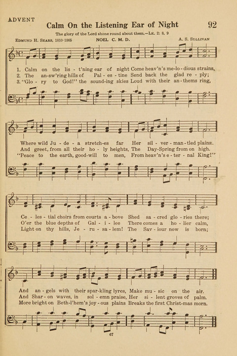 Church Hymnal, Mennonite: a collection of hymns and sacred songs suitable for use in public worship, worship in the home, and all general occasions (1st ed. ) [with Deutscher Anhang] page 67