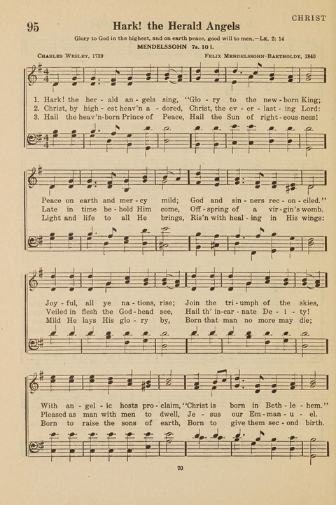 Church Hymnal, Mennonite: a collection of hymns and sacred songs suitable for use in public worship, worship in the home, and all general occasions (1st ed. ) [with Deutscher Anhang] page 70