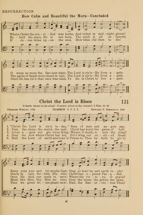 Church Hymnal, Mennonite: a collection of hymns and sacred songs suitable for use in public worship, worship in the home, and all general occasions (1st ed. ) [with Deutscher Anhang] page 97