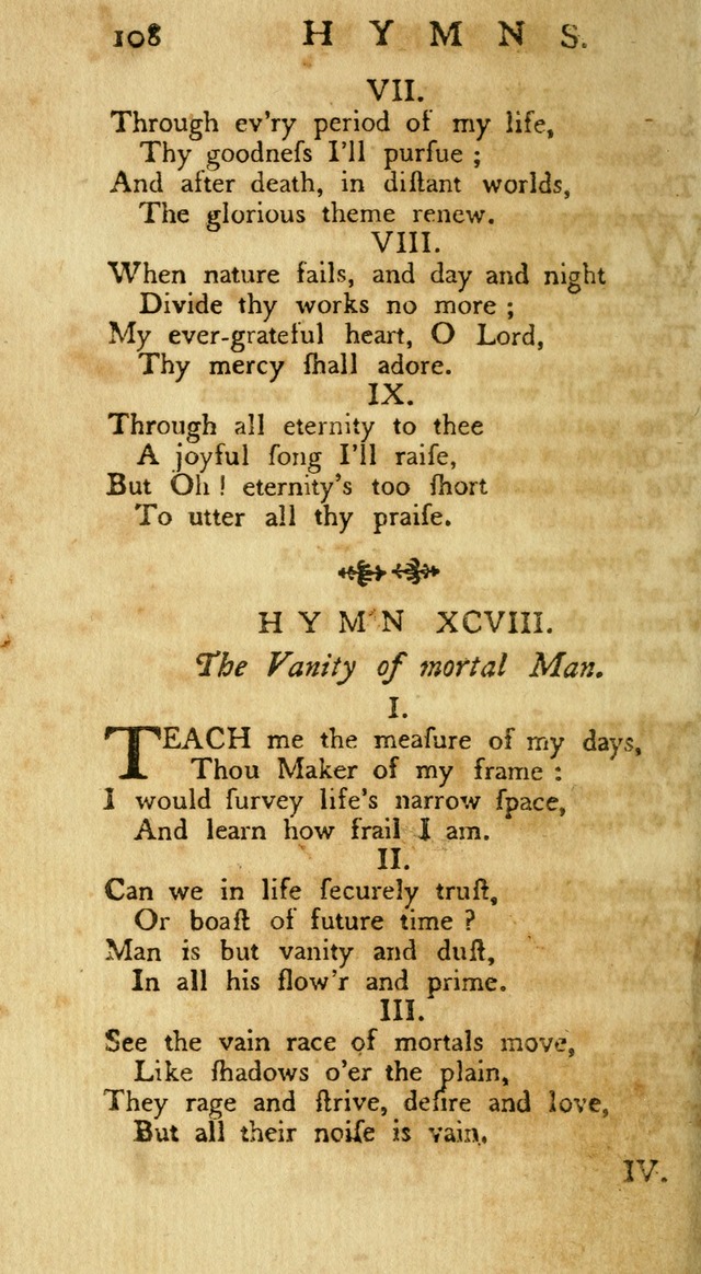 A Collection of Hymns, More Particularly Designed for the Use of the  West Society in Boston. (2nd ed. with Additions) page 110