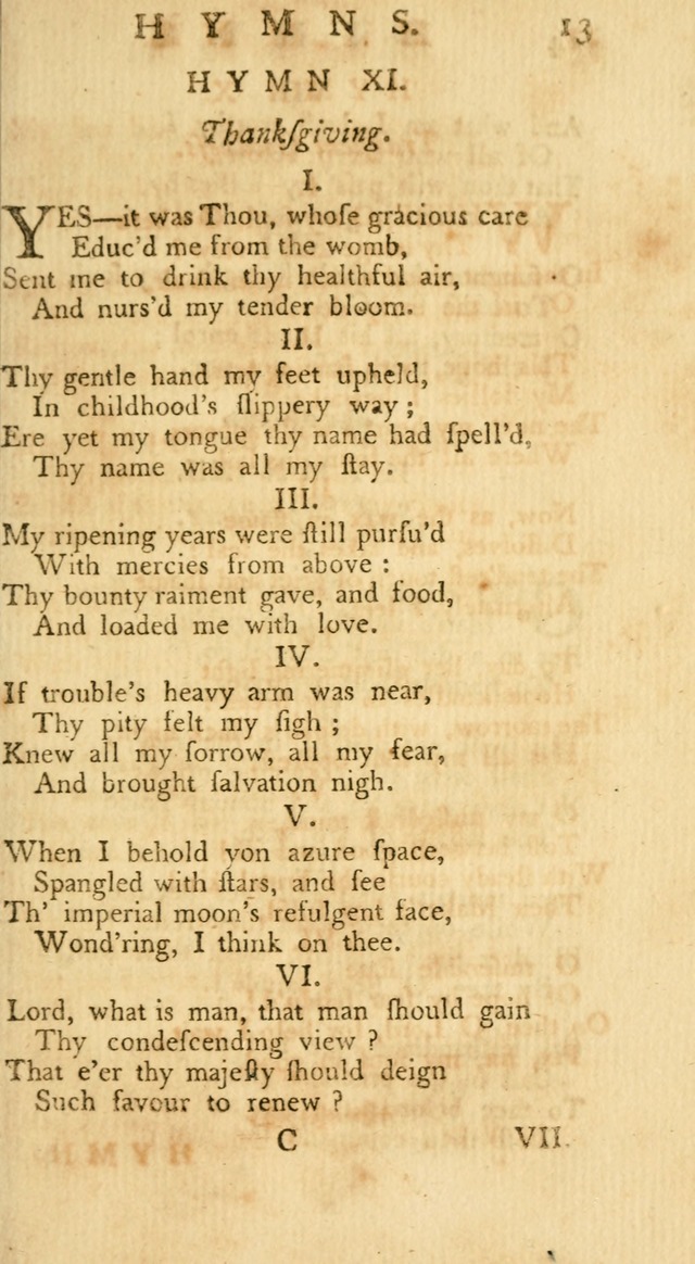 A Collection of Hymns, More Particularly Designed for the Use of the  West Society in Boston. (2nd ed. with Additions) page 13