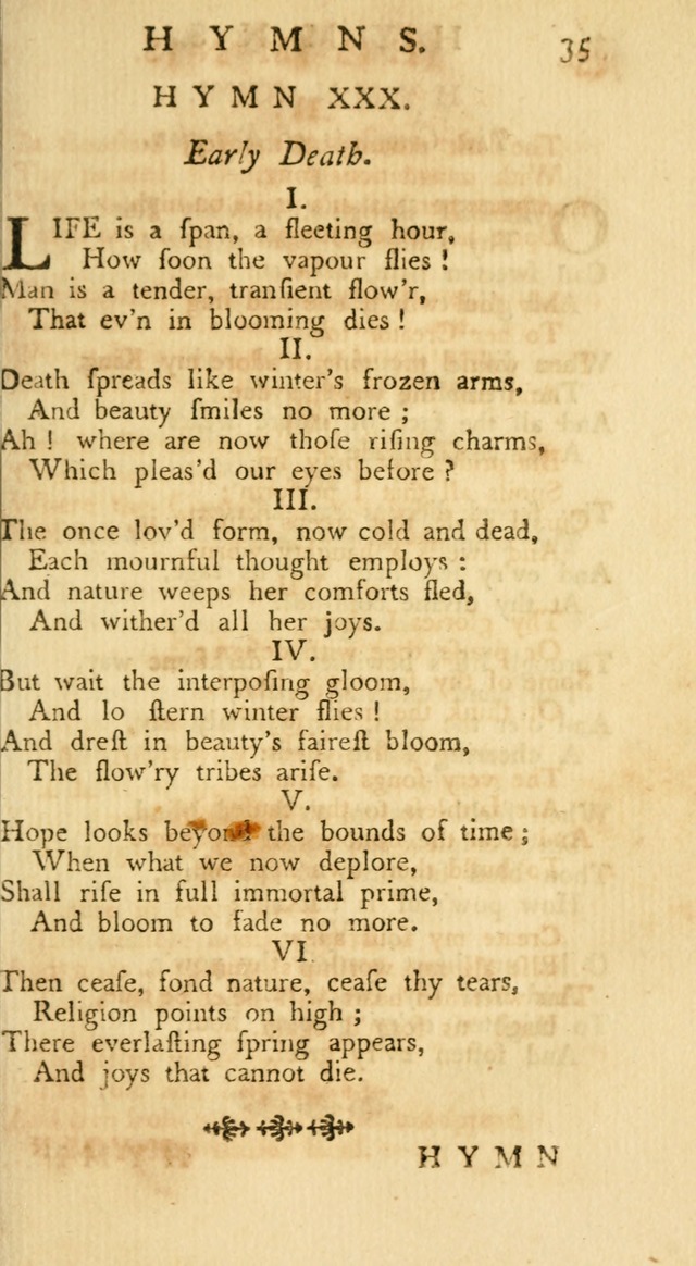 A Collection of Hymns, More Particularly Designed for the Use of the  West Society in Boston. (2nd ed. with Additions) page 35