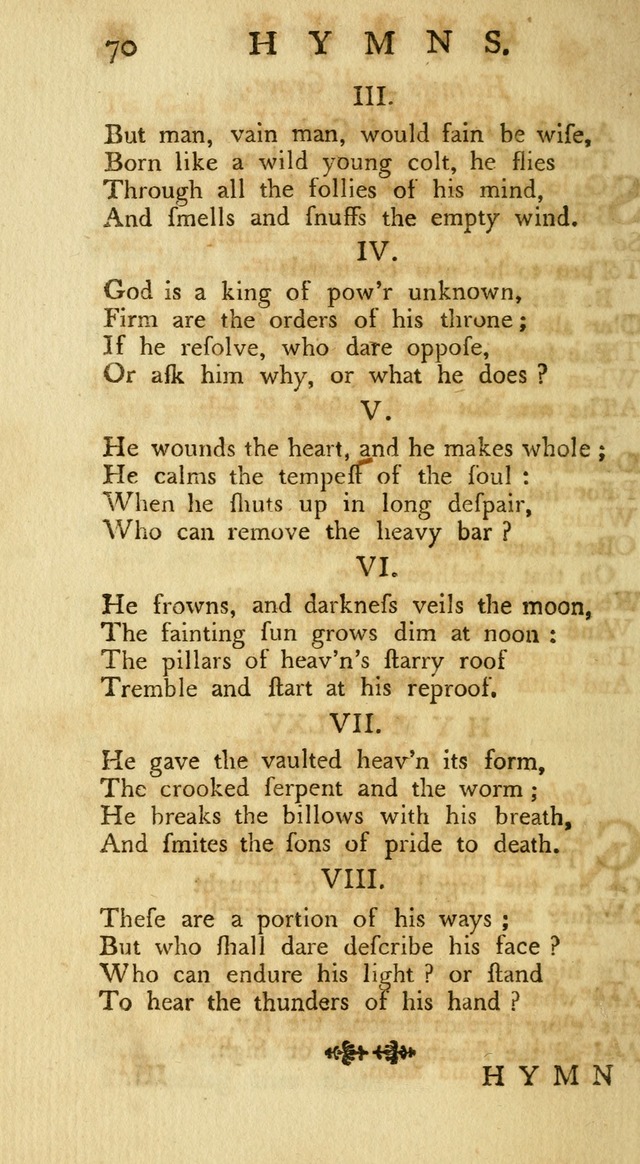 A Collection of Hymns, More Particularly Designed for the Use of the  West Society in Boston. (2nd ed. with Additions) page 70