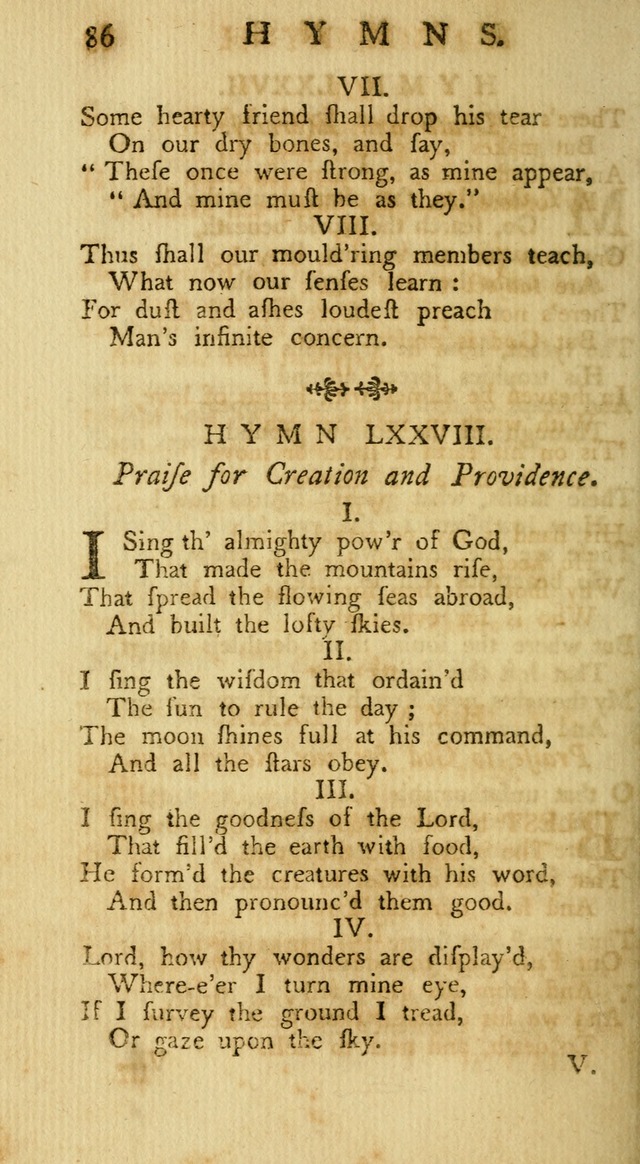 A Collection of Hymns, More Particularly Designed for the Use of the  West Society in Boston. (2nd ed. with Additions) page 88