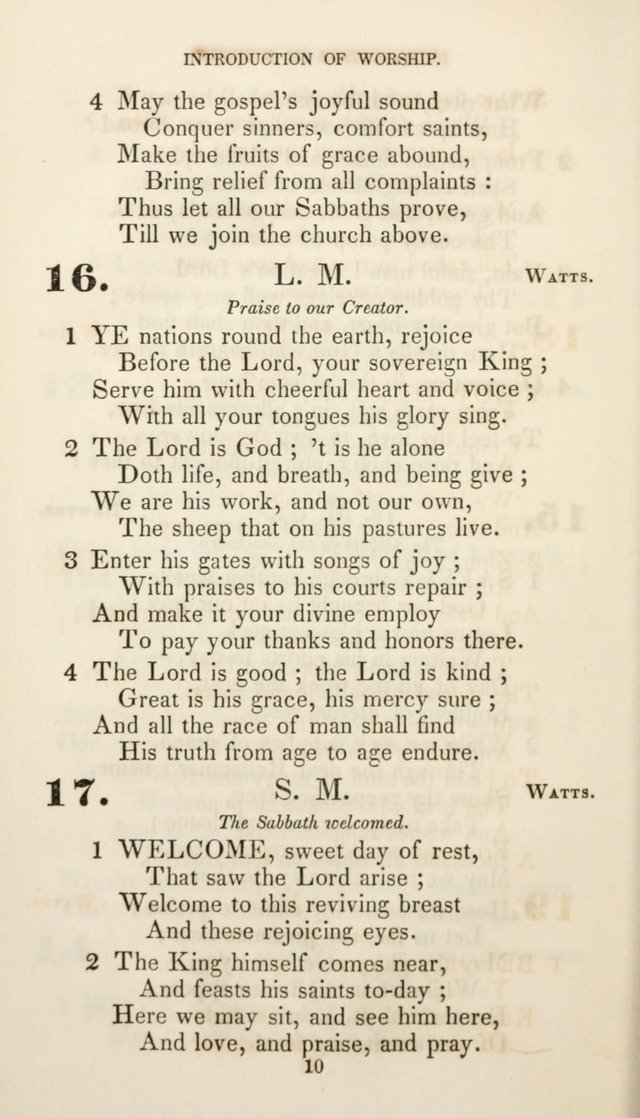 Christian Hymns for Public and Private Worship: a collection compiled  by a committee of the Cheshire Pastoral Association (11th ed.) page 10