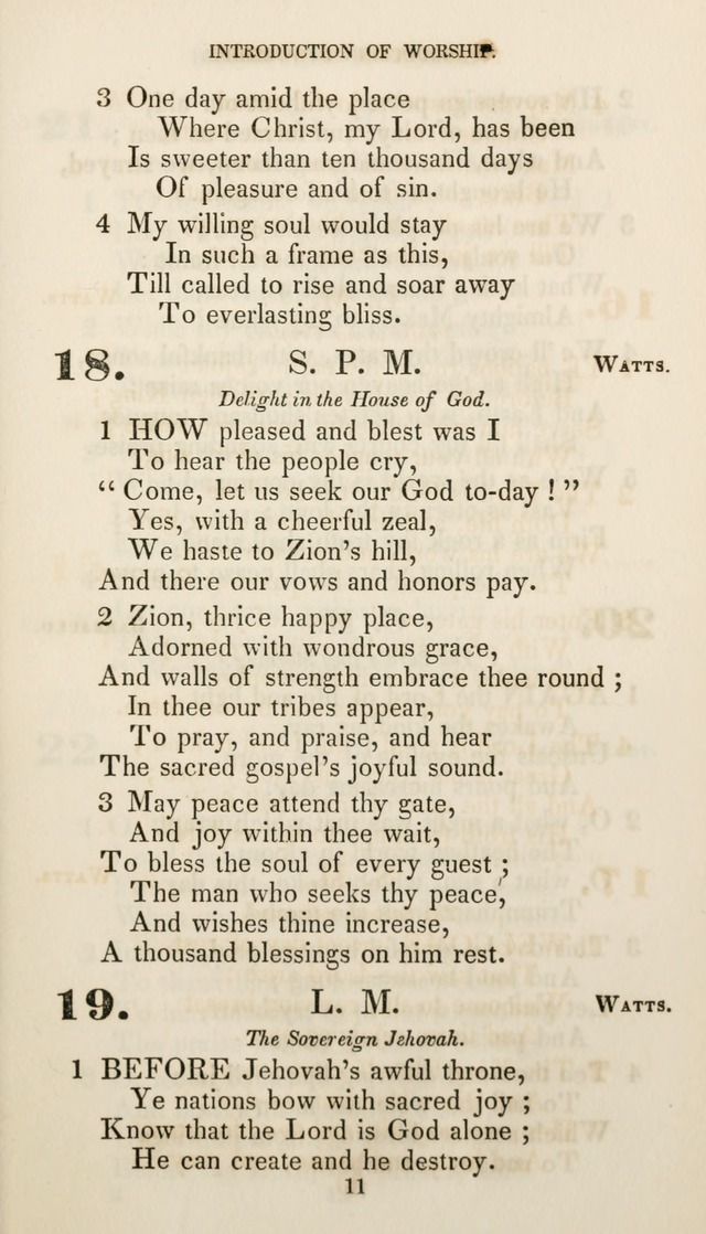 Christian Hymns for Public and Private Worship: a collection compiled  by a committee of the Cheshire Pastoral Association (11th ed.) page 11