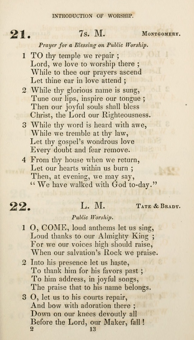 Christian Hymns for Public and Private Worship: a collection compiled  by a committee of the Cheshire Pastoral Association (11th ed.) page 13