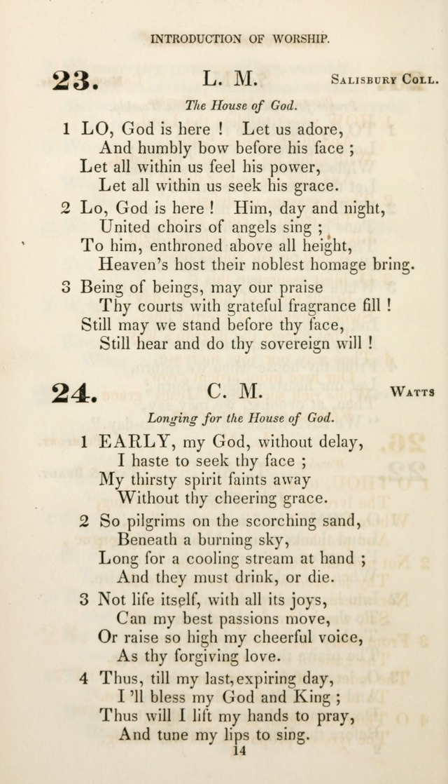 Christian Hymns for Public and Private Worship: a collection compiled  by a committee of the Cheshire Pastoral Association (11th ed.) page 14