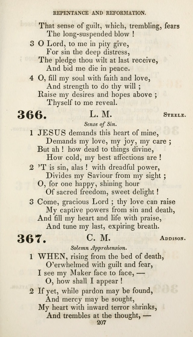 Christian Hymns for Public and Private Worship: a collection compiled  by a committee of the Cheshire Pastoral Association (11th ed.) page 207