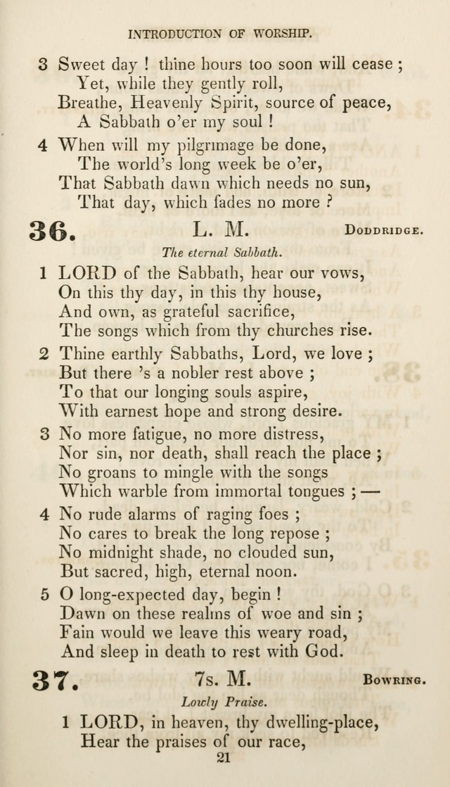 Christian Hymns for Public and Private Worship: a collection compiled  by a committee of the Cheshire Pastoral Association (11th ed.) page 21