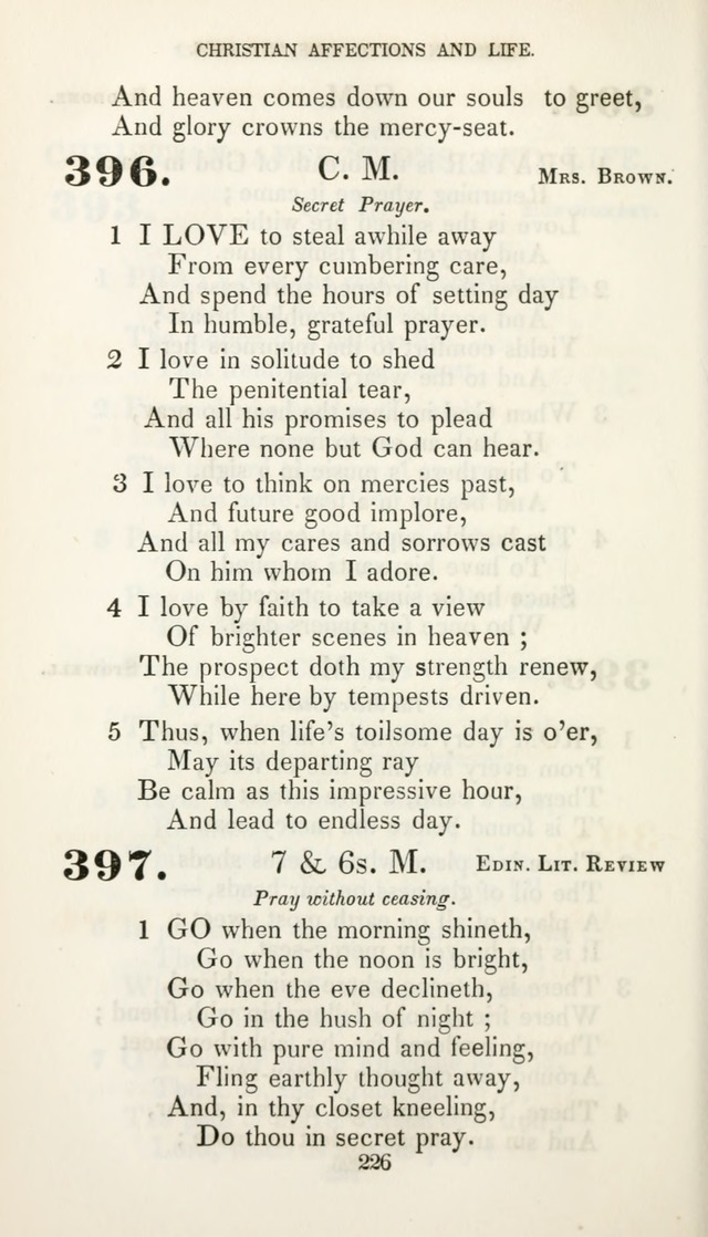 Christian Hymns for Public and Private Worship: a collection compiled  by a committee of the Cheshire Pastoral Association (11th ed.) page 226