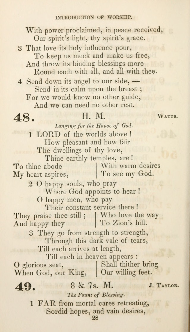 Christian Hymns for Public and Private Worship: a collection compiled  by a committee of the Cheshire Pastoral Association (11th ed.) page 28