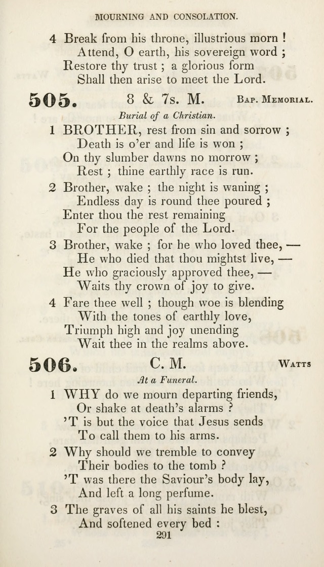 Christian Hymns for Public and Private Worship: a collection compiled  by a committee of the Cheshire Pastoral Association (11th ed.) page 291