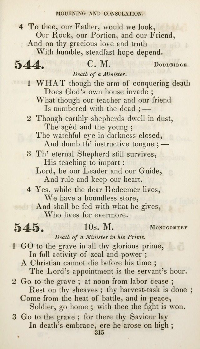 Christian Hymns for Public and Private Worship: a collection compiled  by a committee of the Cheshire Pastoral Association (11th ed.) page 315