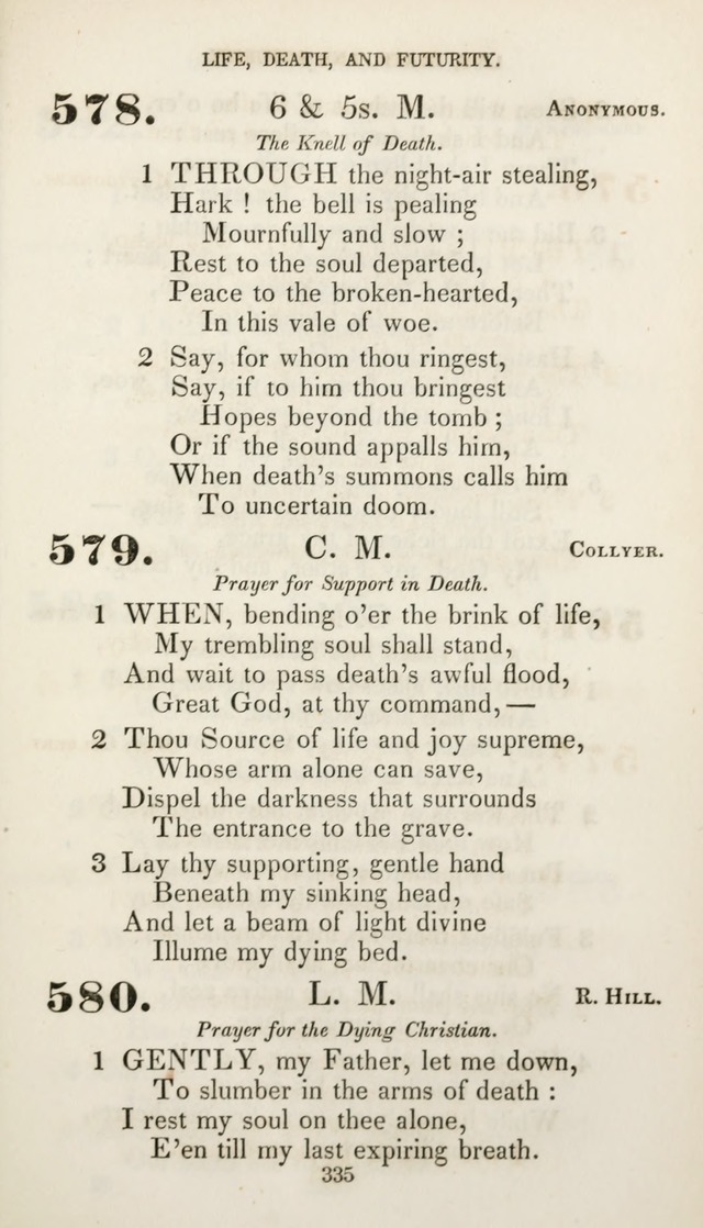 Christian Hymns for Public and Private Worship: a collection compiled  by a committee of the Cheshire Pastoral Association (11th ed.) page 335