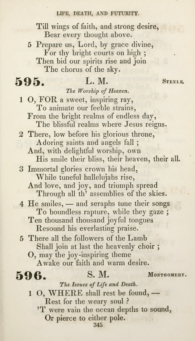 Christian Hymns for Public and Private Worship: a collection compiled  by a committee of the Cheshire Pastoral Association (11th ed.) page 345