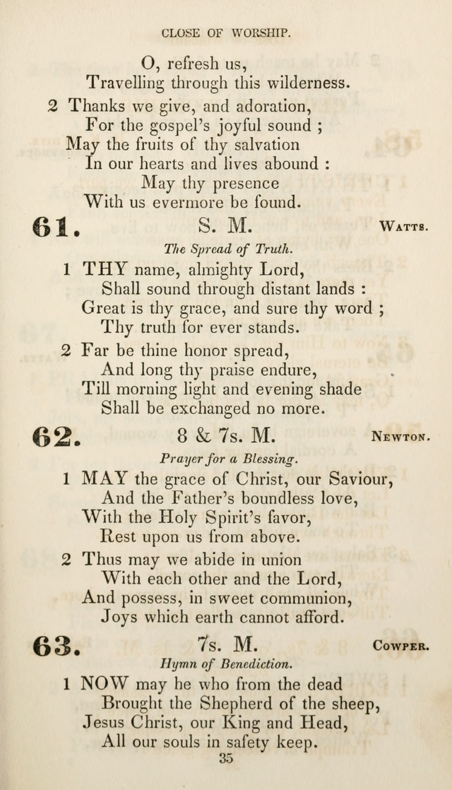 Christian Hymns for Public and Private Worship: a collection compiled  by a committee of the Cheshire Pastoral Association (11th ed.) page 35