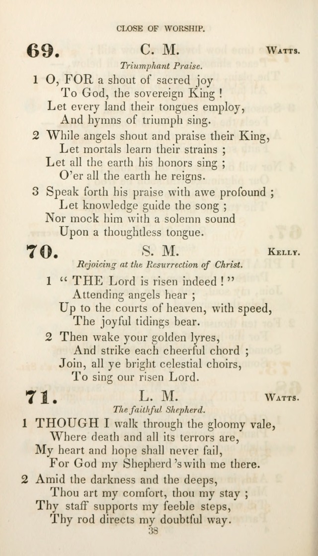 Christian Hymns for Public and Private Worship: a collection compiled  by a committee of the Cheshire Pastoral Association (11th ed.) page 38