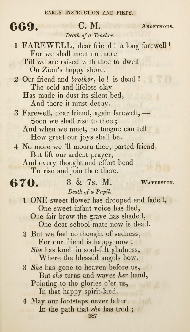 Christian Hymns for Public and Private Worship: a collection compiled  by a committee of the Cheshire Pastoral Association (11th ed.) page 387