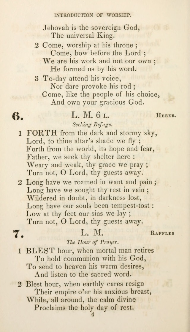 Christian Hymns for Public and Private Worship: a collection compiled  by a committee of the Cheshire Pastoral Association (11th ed.) page 4