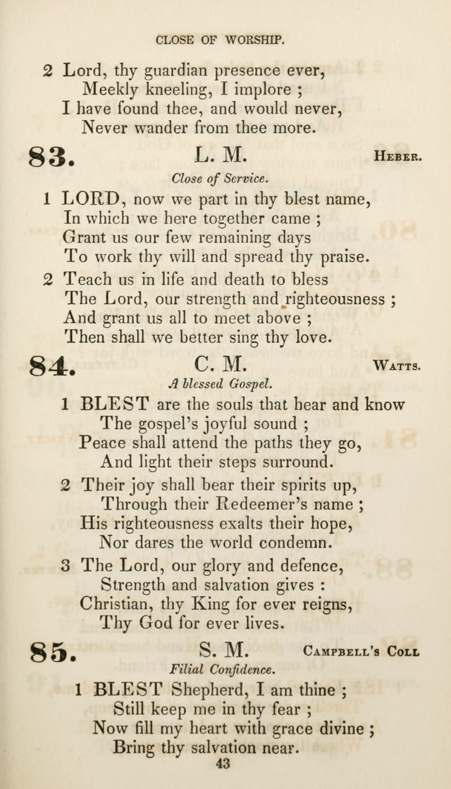 Christian Hymns for Public and Private Worship: a collection compiled  by a committee of the Cheshire Pastoral Association (11th ed.) page 43