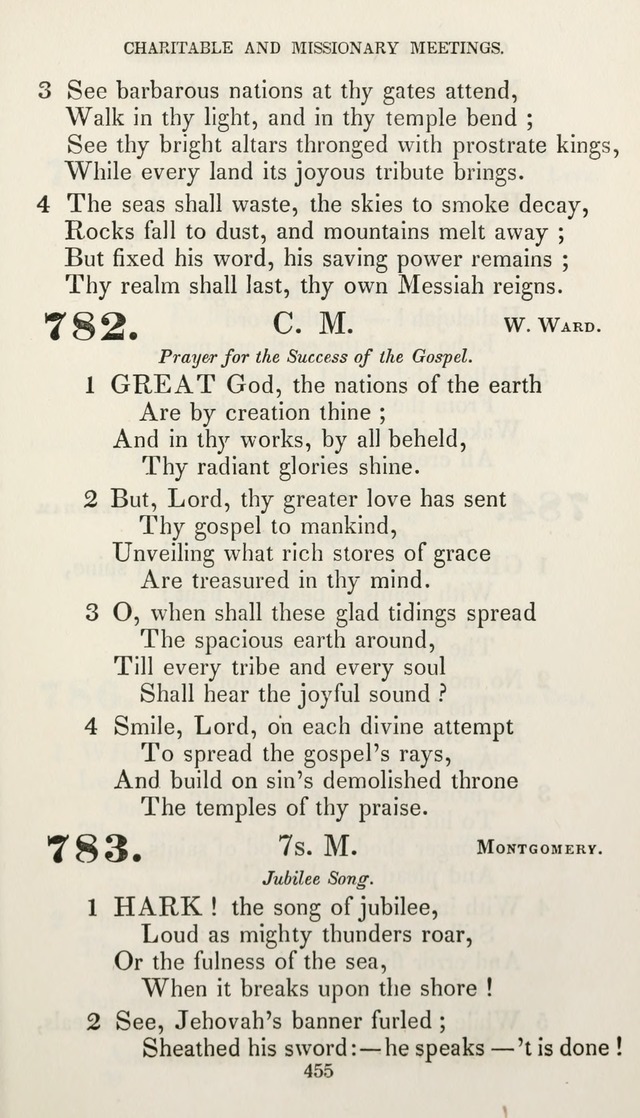 Christian Hymns for Public and Private Worship: a collection compiled  by a committee of the Cheshire Pastoral Association (11th ed.) page 455