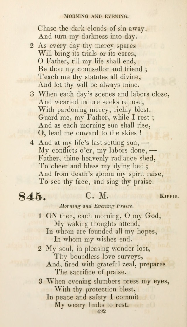 Christian Hymns for Public and Private Worship: a collection compiled  by a committee of the Cheshire Pastoral Association (11th ed.) page 492