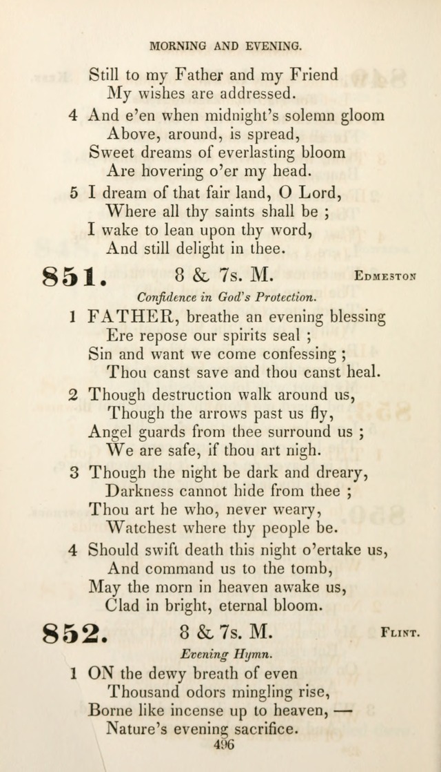 Christian Hymns for Public and Private Worship: a collection compiled  by a committee of the Cheshire Pastoral Association (11th ed.) page 496