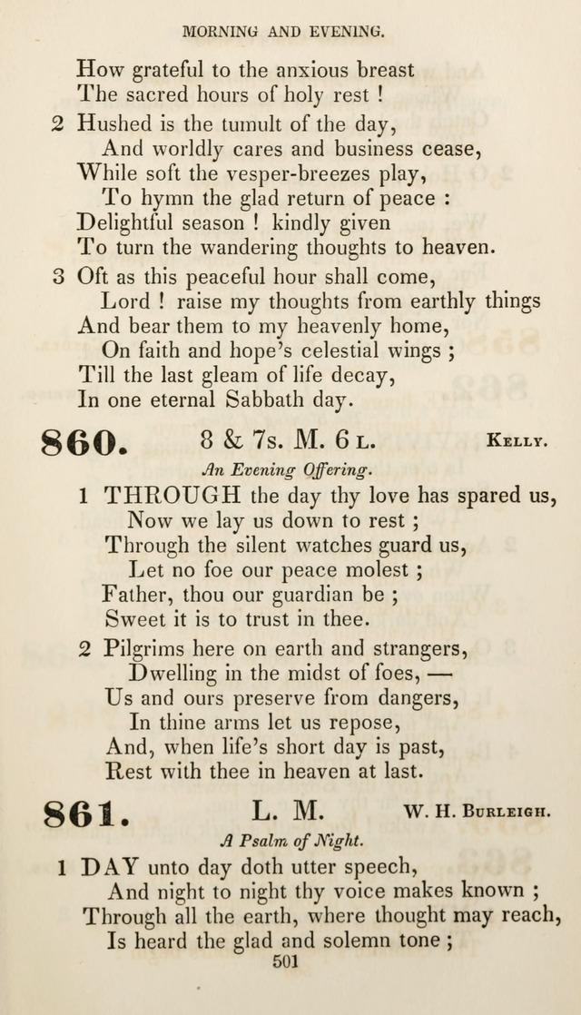 Christian Hymns for Public and Private Worship: a collection compiled  by a committee of the Cheshire Pastoral Association (11th ed.) page 501