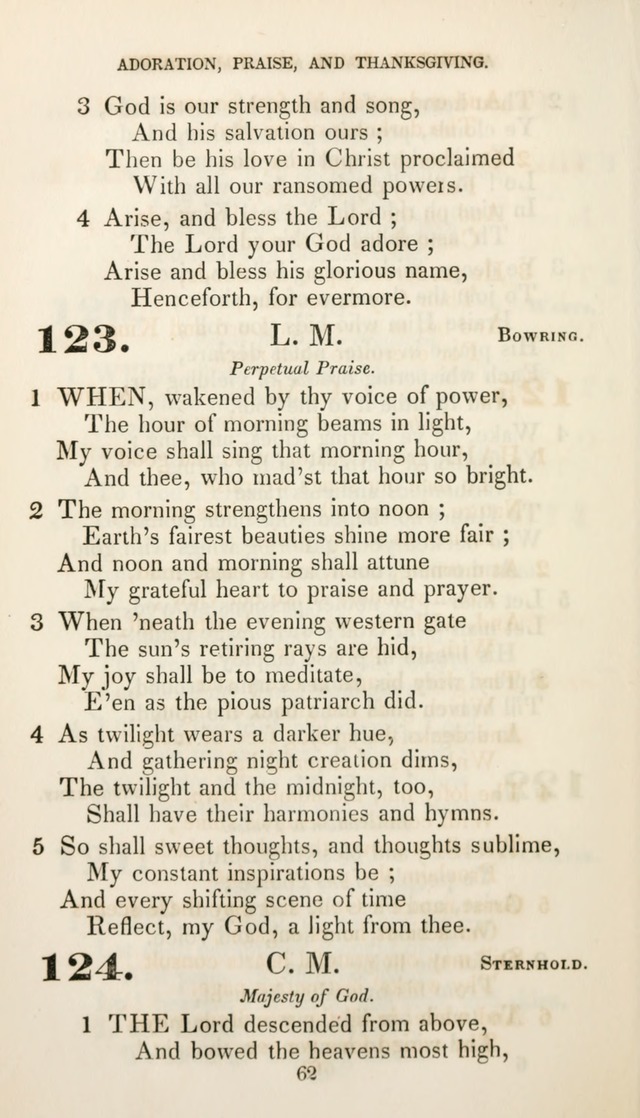 Christian Hymns for Public and Private Worship: a collection compiled  by a committee of the Cheshire Pastoral Association (11th ed.) page 62