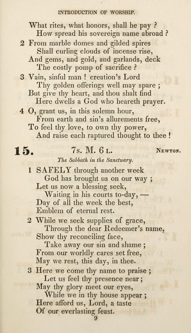 Christian Hymns for Public and Private Worship: a collection compiled  by a committee of the Cheshire Pastoral Association (11th ed.) page 9