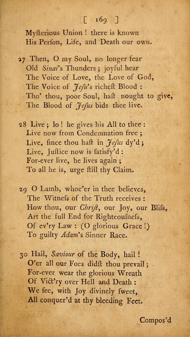 Christian Hymns, Poems, and Spiritual Songs: sacred to the praise of God our Saviour page 169