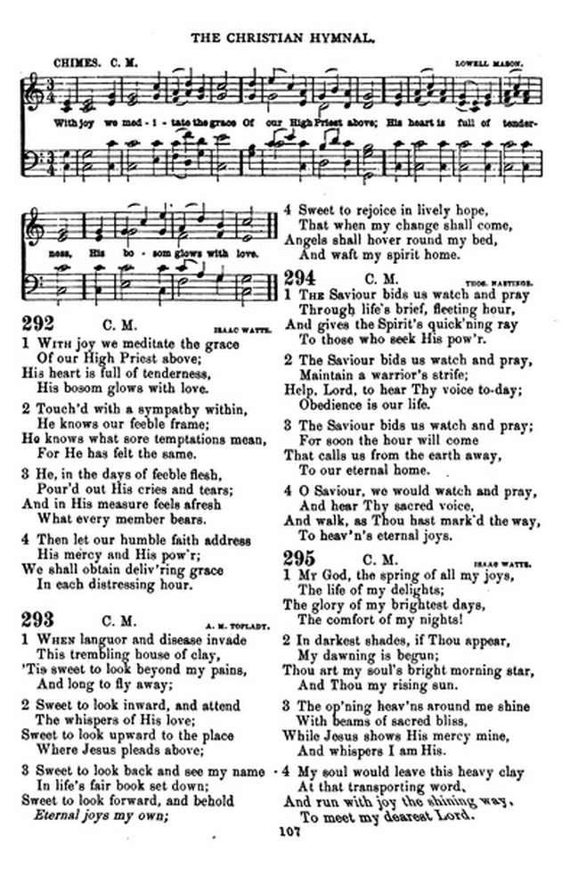 The Christian hymnal: a collection of hymns and tunes for congregational and social worship; in two parts (Rev.) page 107