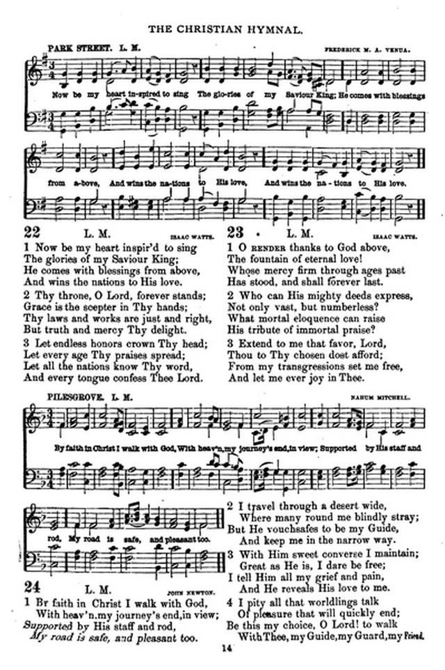 The Christian hymnal: a collection of hymns and tunes for congregational and social worship; in two parts (Rev.) page 14