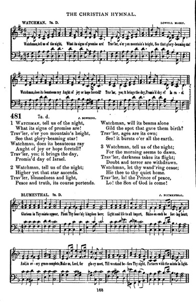 The Christian hymnal: a collection of hymns and tunes for congregational and social worship; in two parts (Rev.) page 168