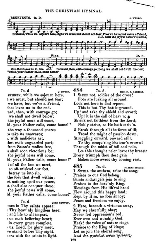 The Christian hymnal: a collection of hymns and tunes for congregational and social worship; in two parts (Rev.) page 169