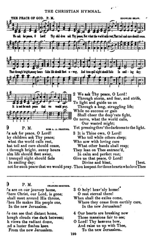 The Christian hymnal: a collection of hymns and tunes for congregational and social worship; in two parts (Rev.) page 199