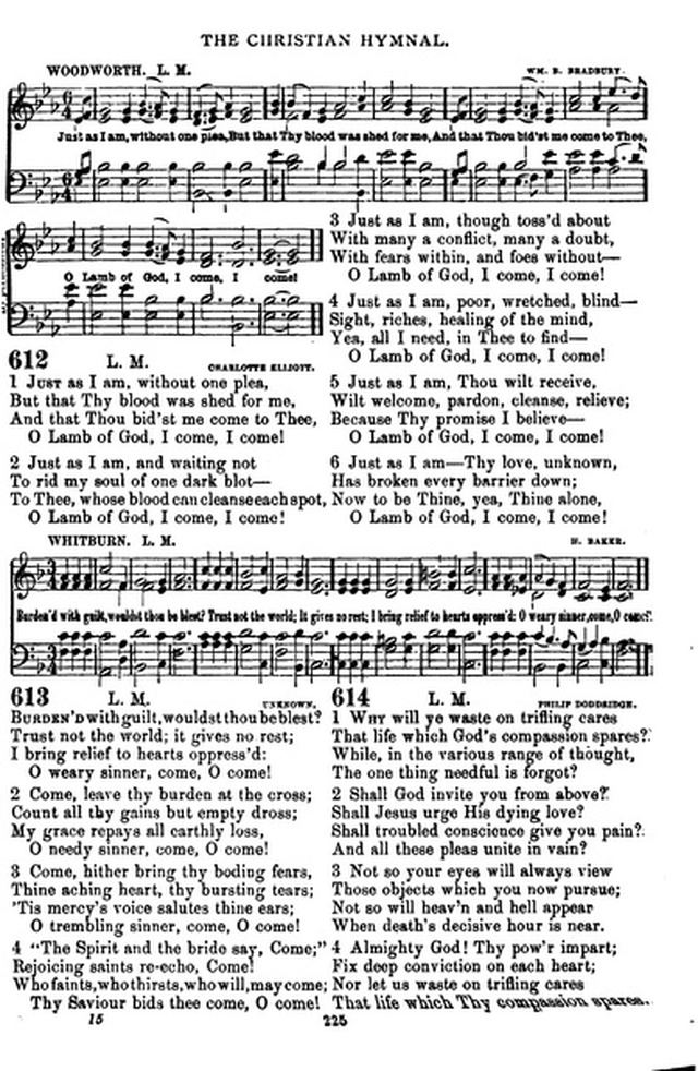 The Christian hymnal: a collection of hymns and tunes for congregational and social worship; in two parts (Rev.) page 225