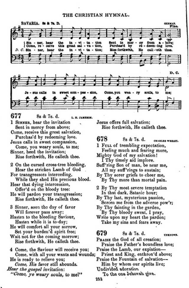 The Christian hymnal: a collection of hymns and tunes for congregational and social worship; in two parts (Rev.) page 252