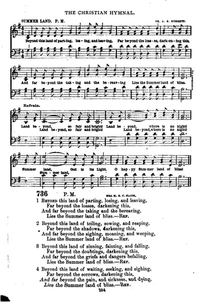 The Christian hymnal: a collection of hymns and tunes for congregational and social worship; in two parts (Rev.) page 284