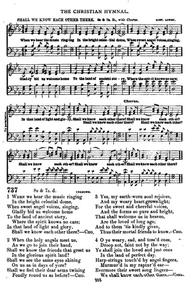 The Christian hymnal: a collection of hymns and tunes for congregational and social worship; in two parts (Rev.) page 285